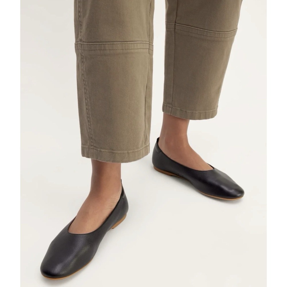 Everlane Black Leather Ballet Flats